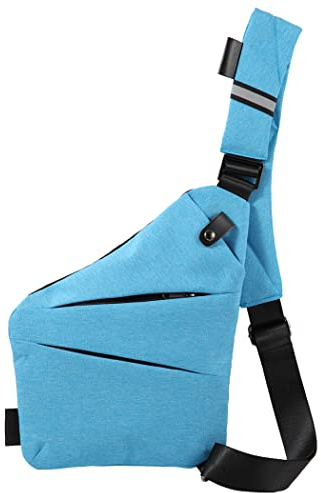 Ovecat Crossbody-väska, unisex, sash bag, skyddar mot stöld, Ljusblått