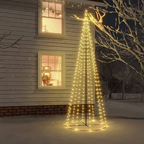 Canditree 9.8 ft Christmas Cone Tree with 310 LEDs Light Up Pyramid Christmas Tree Christmas Decoration for Indoor Outdoor (Warm white)