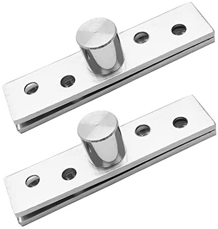 Aracombie Um 360 Grad drehbares Drehscharnier, Edelstahl, verdecktes Türscharnier, UP- und Unten Schaft 9,7 cm, 2 Stück, versetzte Achsen, silbernes Scharnier für Bücherregal, Schrank (groß)