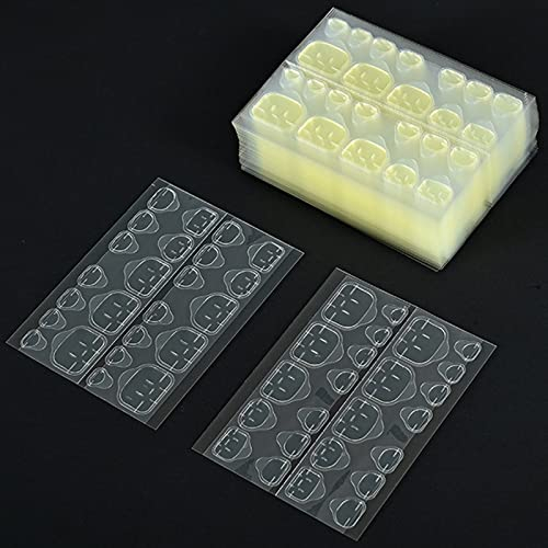 Yatinkim 12 Sheets 288PCS Toenails Glue Stickers Press On Nails Sticky Adhesive Tabs Jelly Double-Sided Transparent Manicure Supplies Fake Nail Tips