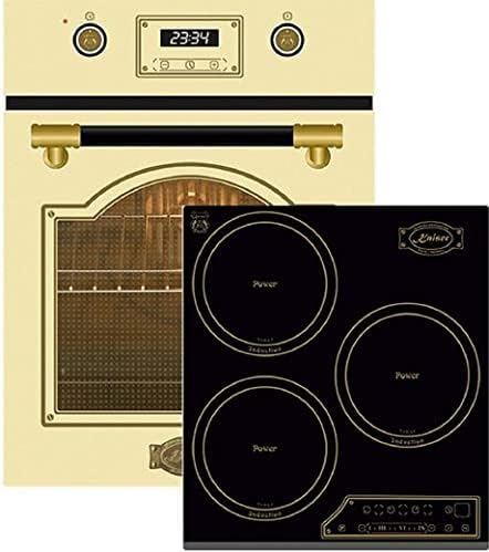 Kaiser Induktions Herd-Set EH 4796 ElfAD+KCT 4795 FI AD, Retro Backofen Einbaubackofen 45 cm, Autark, 50 L, 9 Funktionen+45 cm, ohne Rahmen, Facetten,Funktionsdisplay, Power Booster, Induktionsherd