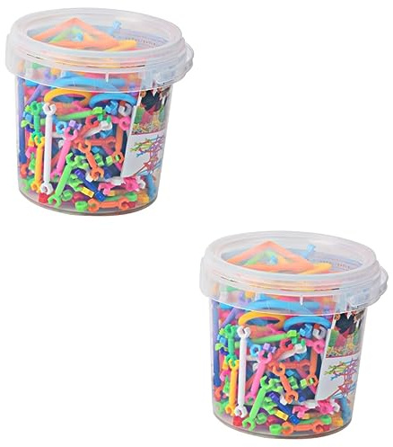 Toyvian Giocattoli Da Costruzione Puzzle Bacchetta Colorata Educativa Per Bambini Con Scatola Porta Giocattoli 4.72X4.72X7.87In Sviluppo Cognitivo Creatività Coordinazione Occhio Mano