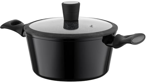 FLORINA Pentola in Alluminio (2,6 l) 20 cm I Pentola con Coperchio in Vetro MAGNUM I Rivestimento Antiaderente I Pentola per Pasta, Zuppa, Carne I Adatta a Tutti i Tipi di Fornelli e Induzione