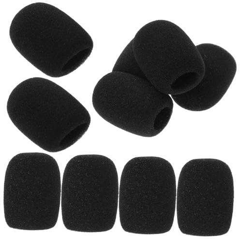 10 Stück Schwarze Mikrofonabdeckungen, Mikrofon Windschutz für Headset