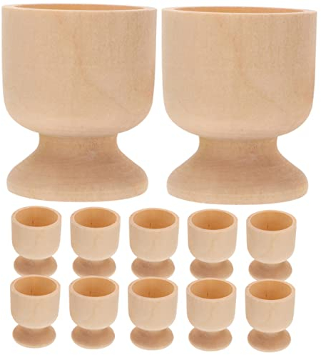 Alipis Support De Pâques 12 Pièces Plateau en Bois Jouet Peint pour Enfants Modèles De Support De Peinture De Pâques