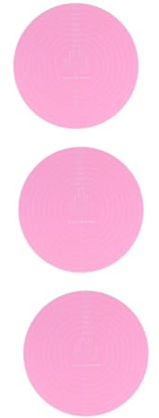 OUNONA 3pcs Silicone Table Mats Round Cake Baking Board Non-skid Surface Cake Decorating Supplies Plate Wedding Display Base