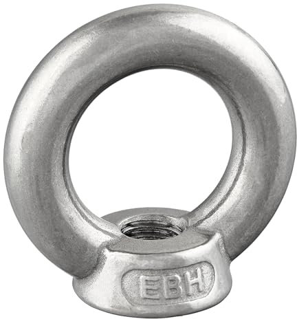 DSM-Verbindungstechnik Tuerca anular Similar a DIN 582, fundida + Pulida | Acero Inoxidable A2/V2A | Tuerca de Ojal | Tuerca de Ojo (M10, 10 Piezas)