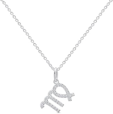 Amberta Collier Signe du Zodiaque en Argent Sterling 925 avec Zircone pour Femme - Collier Astrologique en Argent: Collier Vierge