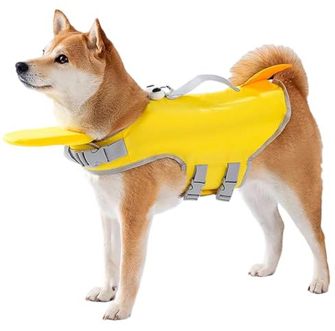 RUYICZB Hunde Schwimmweste, Verstellbare Hundeschwimmweste Für Kleine, Mittel Hunde Sicherheitsweste Hunde-Lebensretter Mit Rettungsgriff Hunde-Lebensretter Haustier Badeanzug Für Schwimmbad,XS
