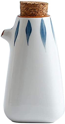 Bidon d'huile Bouteille d'olive ou de vinaigre anti-fuite, bouteille distributrice d'huile d'olive - Bouteilles distributrices d'huile et de vinaigre en céramique avec bouchons en liège - Bouteille d