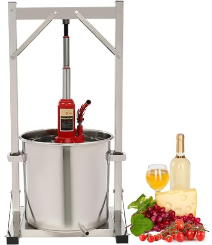 Pressa per vino e frutta in acciaio inox con martinetto idraulico - Forniture e attrezzature per la produzione di vino e uva per esterni, cucina, casa