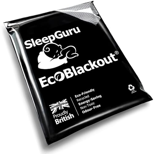 SleepGuru® EcoBlackout | 100% Blackout Blind | Baby-Safe Odour-Free No Harsh Chemicals | Eco-Friendly Recycled Material | Energy-Saving Cooler Summer Warmer Winter | Fits Any Window No-Drill Stick-On