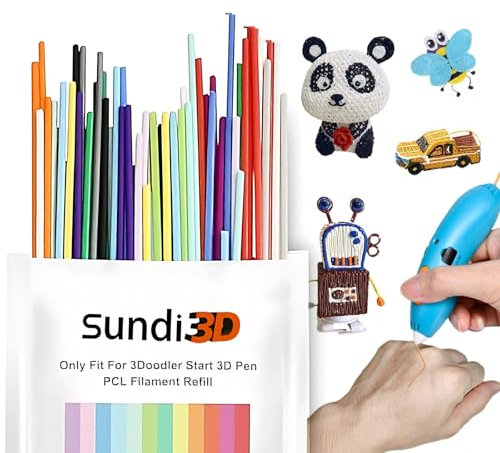 Landrain 200 Stück 10 Farben 3d Doodler Filament Pcl Start Stift Nachfüllpacks für 3doodlers Pen Zubehör(2.5mm)