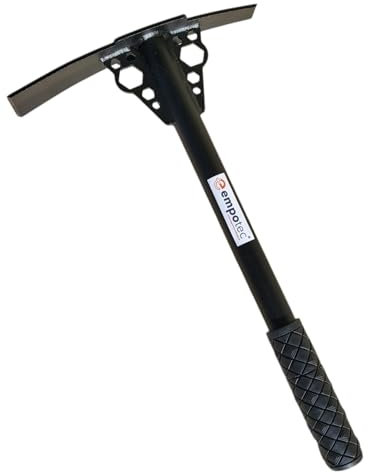 Piccozza da Scavo Empotec in Acciaio Zappa Piccone Martellina Pala Metal Detector Campi Pietre Campeggio Giardino Leggero Robusto Resistente Terreno Spiaggia Fiumi Impugnatura Gomma Ottima Presa Top