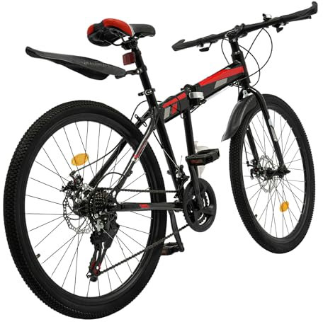 Tagowao 26 Zoll Faltrad, 21 Gang Einstellbaren Design Mountainbike mit Mechanischen Scheibenbremsen, Folding Bike Fahrrad für Erwachsene Menschen, Mädchen, Jungen, Herren und Damen