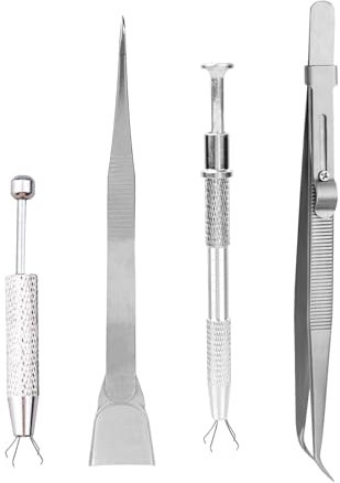 lasuroa 4pcs Sprinkles Tools for Cake Decorating, Including Claw Sprinkle Pen Piercing Pearl Grabber & Cake Tweezers with Shovel Head Spoon for Cupcake Cookie Baking Decoration Supplies