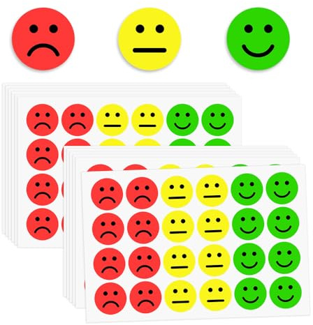 GIDWRIY 1200 Stück Smiley Sticker Trauriger 25 mm,Stimmungsaufkleber,Lachende Smileys Aufkleber Emoji Kleber,Belohnungssticker Kinder Smiley Face Sticker Stimmungen,Emoji Aufkleber Glücklich