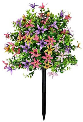 VGy806 Arbustes topiaires avec fleurs pour extérieur avec sol - 61 cm - Morning Glory pour intérieur et jardin, cour, porche, terrasse (rouge, 60 x 40 cm)