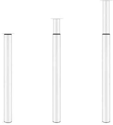 EVERGOODS Table Legs 710-1100mm - Heavy Duty Cylindrical Furniture Legs for Desk Kitchen Island Breakfast Table & Worktops (White)