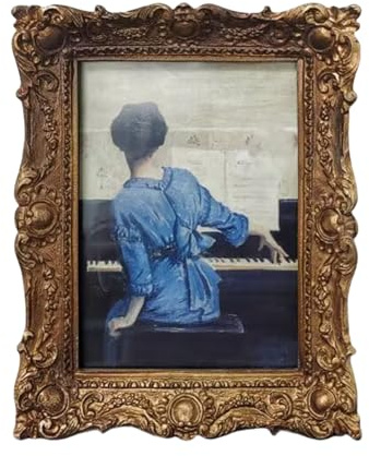 Marco de fotos de resina, estilo europeo, vintage, tallados en relieve, para escritorio o para colgar en la pared