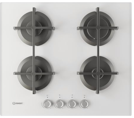 ING61T/WH1 - Piano cottura 4 fuochi gas, 60x51 cm, vetro, bianco