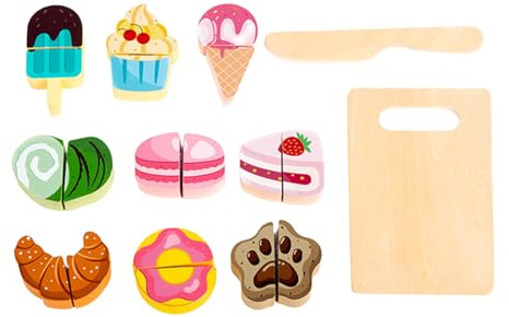 Zunetsutock Jouets pour Couper Les Fruits - Ensemble Alimentaire éducatif en Bois pour, Jeu éducatif à encastrer, Simulation de Cuisine préscolaire pour Apprentissage, compétences cognitives