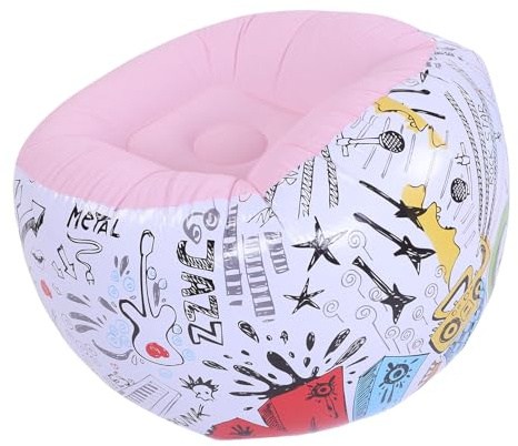 TOPINCN Aufblasbarer Lounge-Sessel, Aufblasbare Couch, Aufblasbarer Luftstuhl, Premium-PVC-Beflockung, Hautfreundlich, Tragbar, für Camping, Zuhause, Outdoor-Reisen (PINK)