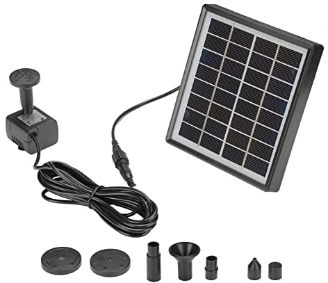 Bamjour Solvattenpump, Effektivitetspanel Vattenpump Solfontänpump Fågelbad Solpanelsats Solvattenfontän för Liten Damm Utomhus, Uteplats och Fisklåda