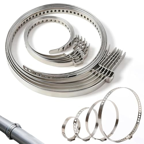 Zlokdraxy 12 Pièces Collier Soufflet Cardan, 25-50mm et 50-120mm Soufflet de Cardan Universel en Acier Inoxydable, Collier Serrage, Pince Collier Cardan, Ajustables pour Tuyaux, Gaines, Filtres