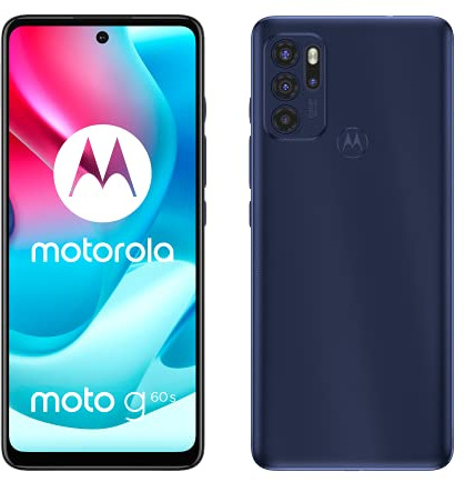 Motorola Moto (g60s, 6.8 Inch 120 Hz FHD+, MediaTek Helio G95 Octa Core Processor, TurboPower, 64MP Quad Camera, 5000 mAH Battery, Dual SIM, 128GB, Android 11), Ink Blue (Renewed)