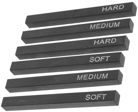 OHPHCALL Set de 6 Barras de Carboncillo Prensado Cuadradas para Dibujo y Boceto, Carbón Negro Flexible y Fácil de Difuminar para Artistas y Estudiantes