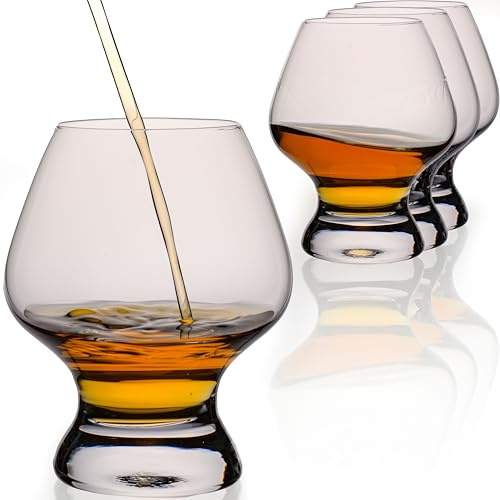 Imperial Glas, uppsättning med 4 tangentbordsglas, 220 ml nosingglas, degustationsglas av glas – konjakglas, whiskyglas, diskmaskinssäkert