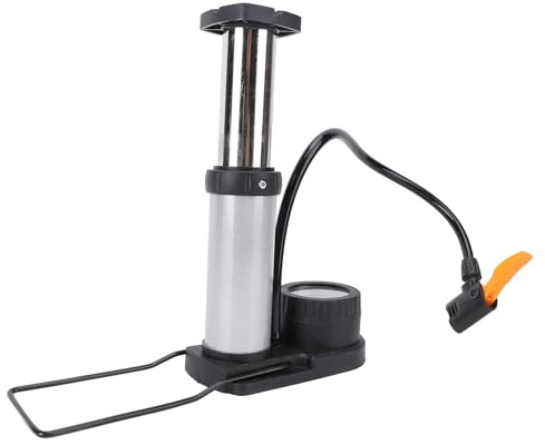 Yosoo Health Gear Cykelpump Fotpump i Rostfritt Stål med 120 PSI Gauge Kompakt Miniatyrcykelpump för Elcykel Motorcykel Bil Vägkanten och Utomhusbruk