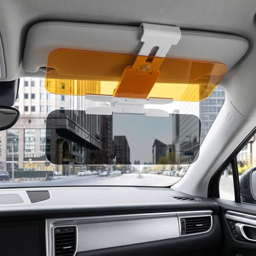 Yuaerbuo Car Visor Sunshade Extender, 32x12cm Sun Visor Extension for Cars, Adjustable Car Sun Visors Extender, Day and Night Anti-Glare Visor, Universal UV Protection Car Windscreen Sun Protector