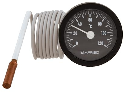 Kessel-Thermometer rund Ø52 mm, Anzeigebereich 0-120 °C mit Kapillarleitung 1500mm