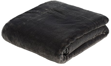 Gözze - Premium Cashmere-Feeling Wohn- und Kuscheldecke, 500 g/m², 130 x 170 cm - Anthrazit