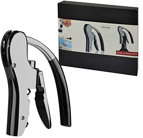 Sacacorchos, GWCLEO Lujo Compacto Abrebotellas con Cortacápsulas Integrado, Juegos de Accesorios para Vino con Tapones y Vertedores para Vino, Sacacorchos de Camarero con Elegante Caja de Regalo