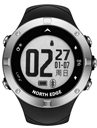 KUANDARMX Fashion Smart Outdoor Sports Heart Rate Watch 5atm Waterproof Step Counter Gps Correct The Time Automatically Multi-function Watch Iron Three Waterproof Watch Suitable Gift, Black