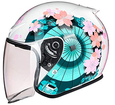Casco Moto Jet para Hombres y Mujeres Casco de Moto Medio Abierto, Media Cara Casco De Protección Para Motocicleta Scooter Con Visera Casco Medio, ECE Homologado B,M