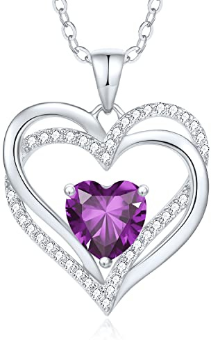 CDE Kette Damen Herzkette 925 Sterling Silber Geburtsstein Halsketten Schmuck Herz Anhänger Weihnachten Valentinstag Muttertags Geschenk Hochzeit Jubiläum Geburtstag Frau Freundin Mama | Geschenk für Weihnachten Valentinstag Muttertags Geschenk Hochzeit Jubiläum Geburtstag Frau Freundin Mama