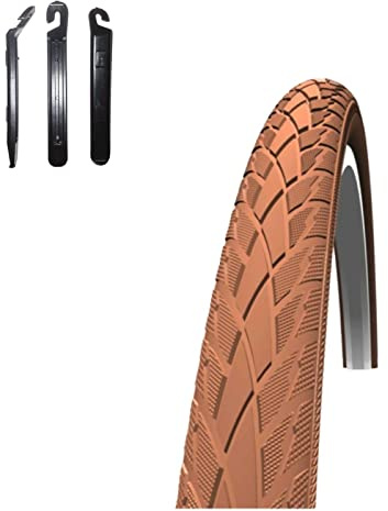 1 x Schwalbe Road Cruiser Braun Reflex Fahrradreifen Decke 42-622 (28 x 1.60) inkl. 3 Reifenheber