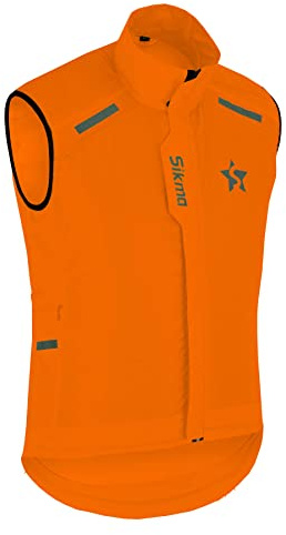 Sikma Herr dam cykling väst dusch vindtät löpning unisex HI-VIZ väst cykeljackor, Orange, XL