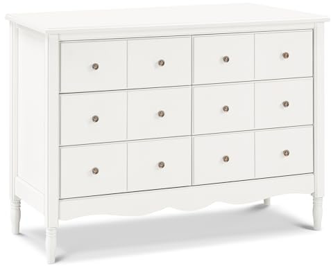 Namesake Liberty 6-Drawer Dresser in Warm White, Fully Assembled, Greenguard Gold Certified, Smooth Glide, Adult and Child Nursery Dresser, Vintage/Apothecary Design