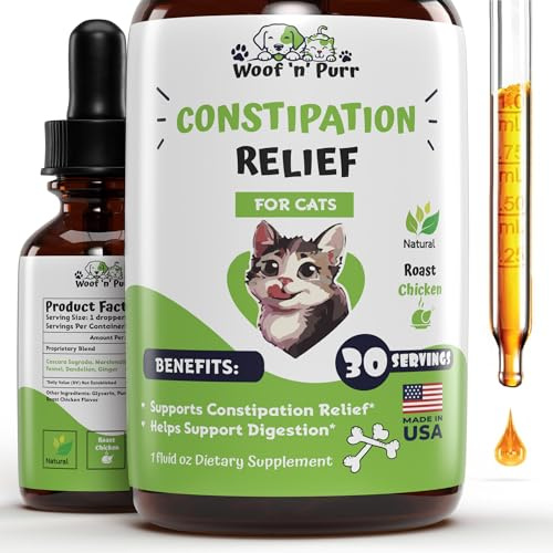 Woof 'n' Purr Verstopfung Linderung für Katze - Katze Verstopfung Linderung - Katzenabführmittel - Katzenabführmittel Verstopfung Linderung - Verstopfungslinderung für Katzen - Katzenhocker