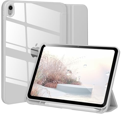 Hülle kompatibel mit iPad 11/10. Generation (2025/2022), 10,9 Zoll, stoßfeste Hartschalen-Schutzhülle mit Stifthalter, Tablet-Hülle mit automatischer Aktivierung/Deaktivierung,Grau