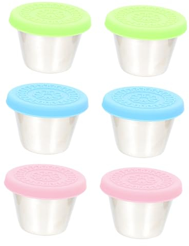 Cabilock Contenants À Vinaigrette En Acier Inoxydable Couvercles De 70 Ml Petites Boîtes À Condiments Étanches Bords Arrondis Robustes Ustensiles De Cuisine