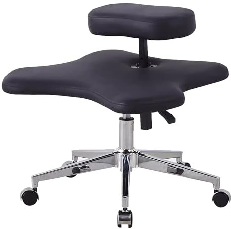 ASerZenith Schreibtisch-Kniestühle, Bürostuhl zum Sitzen im Schneidersitz mit Rädern, höhenverstellbarer Kniestuhl mit Beingurt, tragbar, Meditationsstuhl für Computer