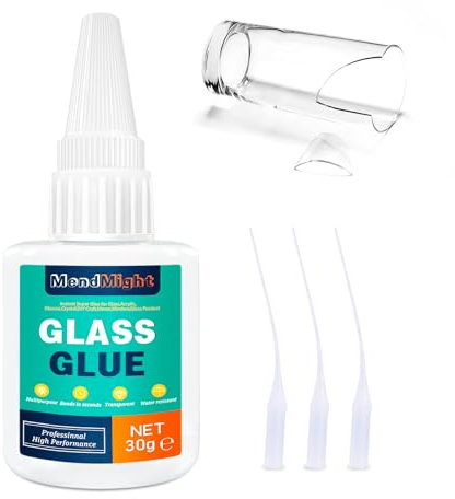 Colla per Vetro 30g | Adesivo Istantaneo Ultra Resistente e Trasparente - Impermeabile, per Riparare Acrilico, Specchi, Cristallo, Lavoretti Creativi e Altro