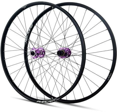 1 Paar Mountainbike-Radsatz 26/27,5/29 Zoll ，Steckachse Fahrrad-Radsatz Aluminium Legierung Felgen 32H Scheibenbremse Fahrrad Vorderrad-Hinterrad Nabe for 8-12-Gang Kassette HG(110/142_27.5)
