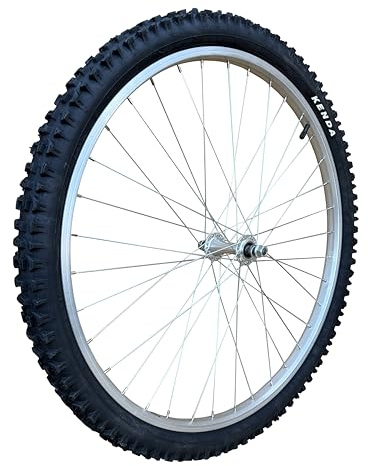 Baldy's 26 Silver Alloy Front Mountain Bike Wheel + Tyre & Tube